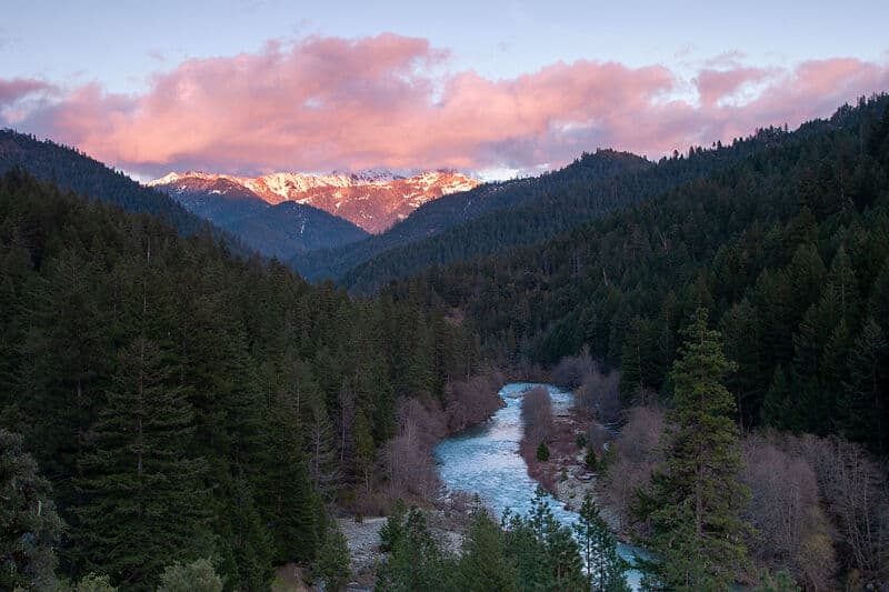 Winter sunset on the North Fork