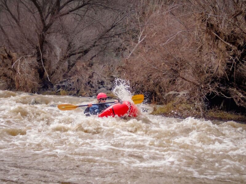 Veronica Yovovich hitting a small rapid near the middle of the Rumsey run.