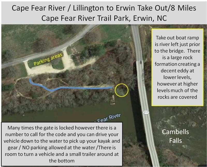 Take Out /Cape Fear River Trail, Erwin NC