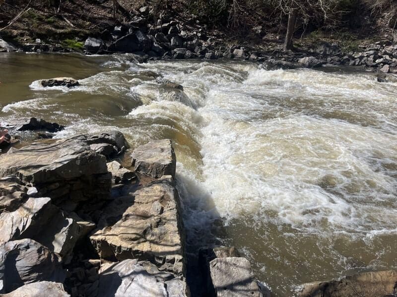 Spring day at a great flow for surfing