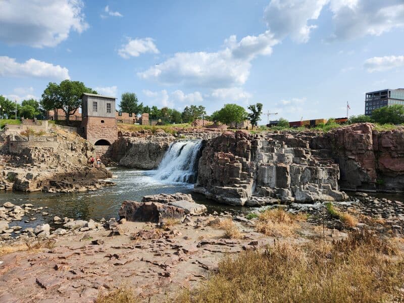 Low water view of the falls