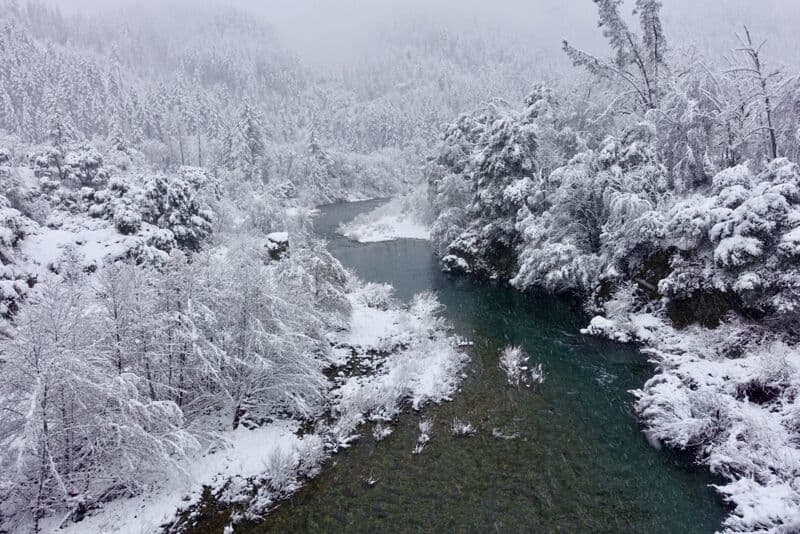 Three Forks of Salmon at Forks of Salmon in Snow