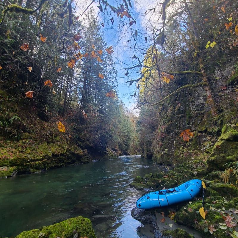 Pack rafting just above Rocky Brook Falls to the estuary 