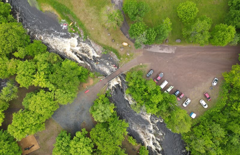 Aerial Photo at Kimball Falls from 2022 Flow Study