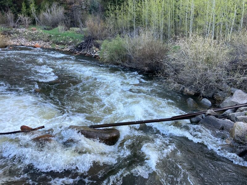 River wide Hazard just below the take out