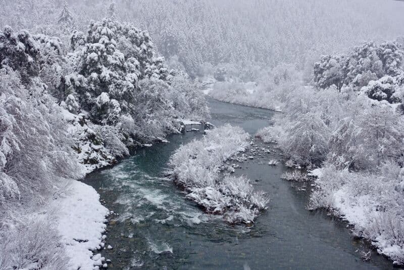 Three Forks of Salmon at Forks of Salmon in Snow
