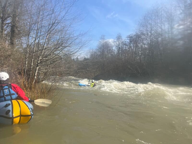 Two logs, lots of waves