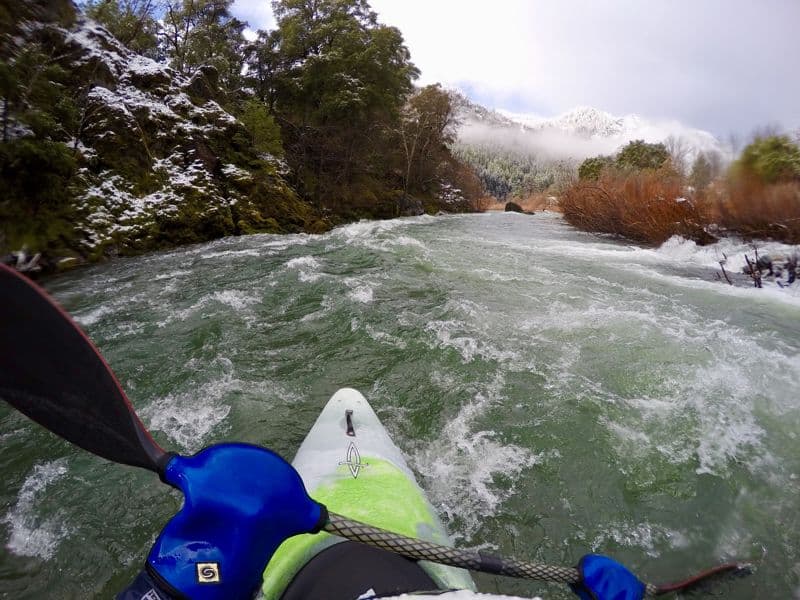 Methodist Run on Snowy Day at 4500 cfs