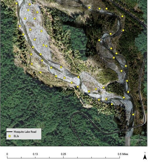 Updated engineered log jam map