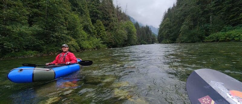 Packraft on Middle Fork at Low Flow