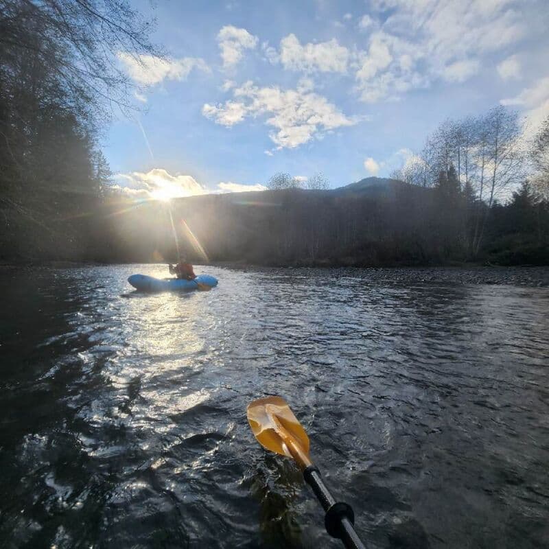 Pack rafting just above Rocky Brook Falls to the estuary 