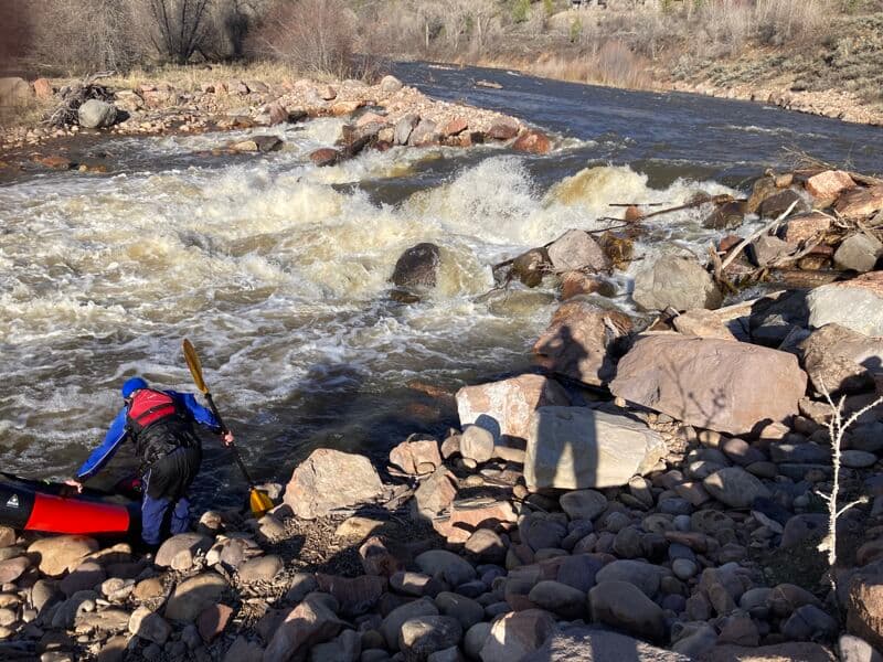 New trenches weirs divert river channel