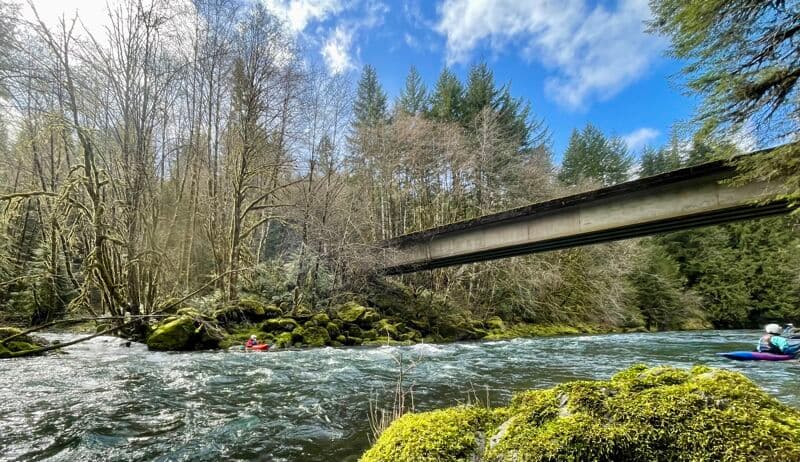 Bridge upstream of Wolf Creek to Weyco Gate