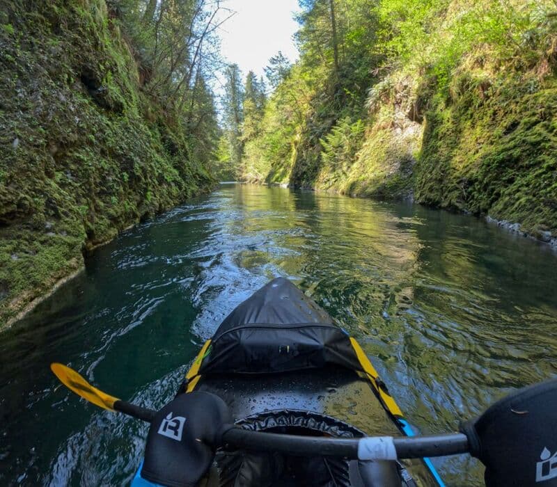 Packrafted Falls and Gorge sections at 450cfs