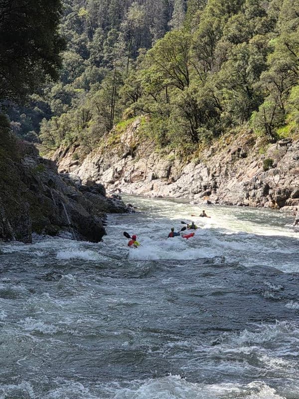 Kayakers below put-in