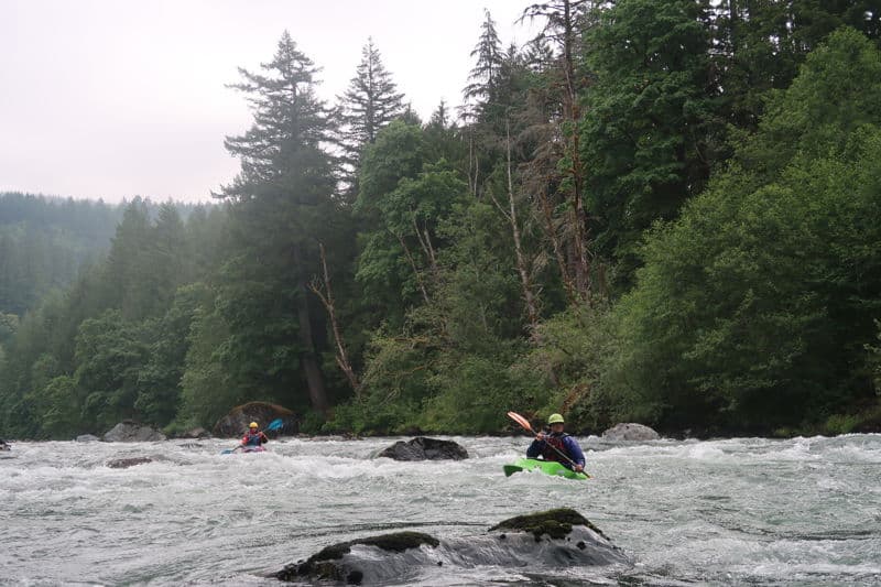 Middle Fork Snoqualmie With Some Kayaks and Canoes