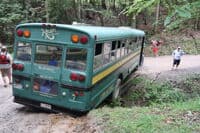 River Expeditions Bus Blocking the Road