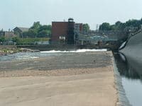 Connecticut River below dam...main chanel below fish ladder - Holyoke