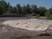 big fricken hole at flood level