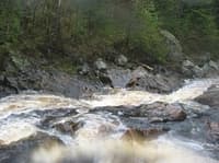 Long approach to the Final Drop of Rocket Railroad Rapids