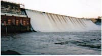 Lloyd Shoals Dam at high water