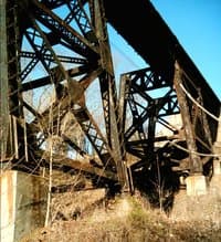 Old Railroad bridge at the put in