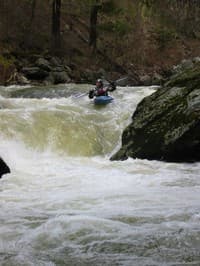 Left line at the bottom of Coleman Falls