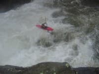 Kirk in the pool at the base of the Falls