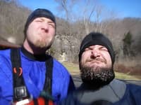 B and Conard chillin' after running the Russell Fork Gorge