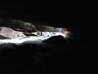 cave looking up at slide