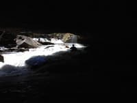 Entering the cave