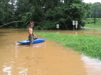parking lot flooded