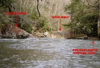Above Rock wall #2 (low water)