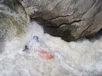 Adam landing the boof at Double Undercut