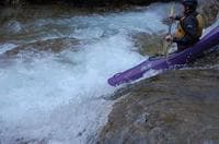 (AG) John runs the slide above St Mary's Falls