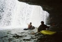 matt and adam behind falls