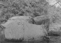 Buried boulders on river bed