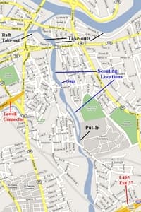 Map of downtown Lowell area