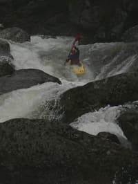 First drop of one of the stout crux rapids