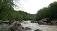 Looking up river at the top of Last Drop