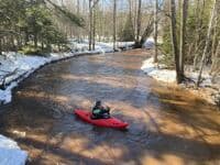 Just upstream of Lackson Road at Spring High Flow