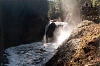 Paddling at the base of Gorge Falls.