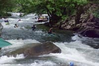 Haleigh Byrd's first run down Lesser Wesser Falls.