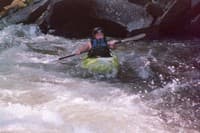 Matt Byrd running Lesser Wesser Falls on the Nantahala River