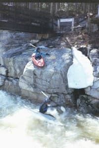 Seal launch, Upper Falls, Swift River