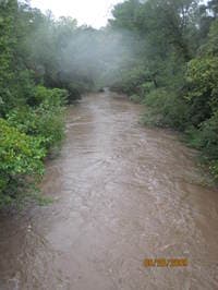 High water Hwy 9 put-in downstream 9-20-09