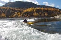 Surfing downstream of Trail, BC
