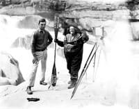 V.P. Taylor preparing to swim Eagle Falls