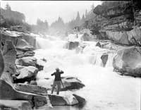 V.P. Taylor swimming Eagle Falls