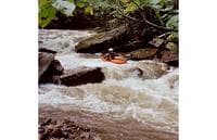 Typical stairstep rapids of tiny Crabtree Creek